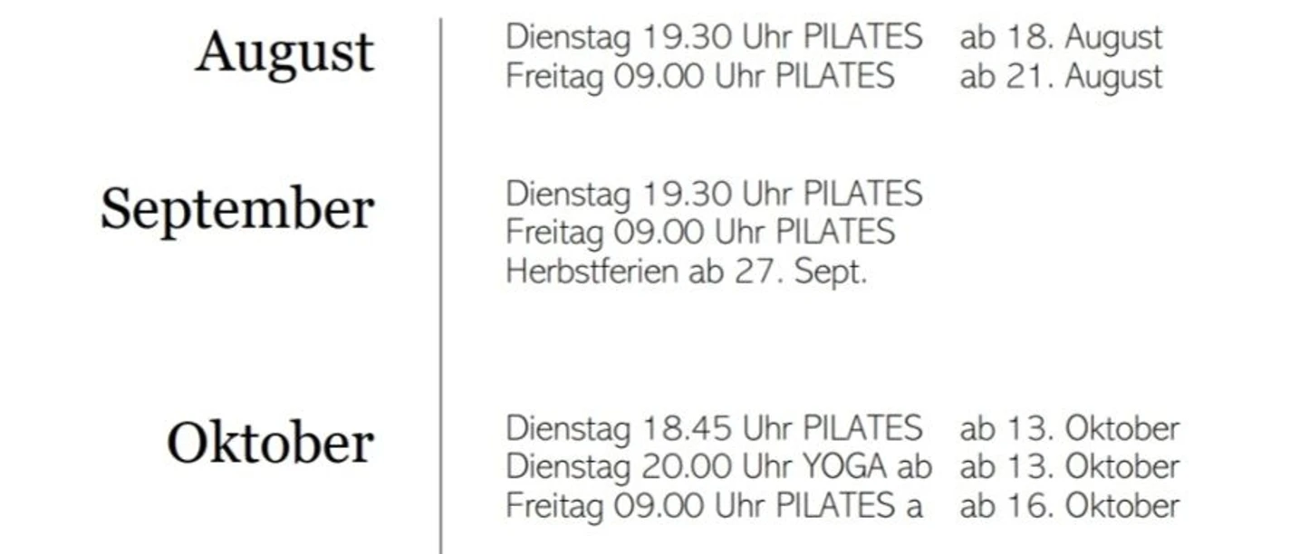 Pilates und Yoga im Rischli