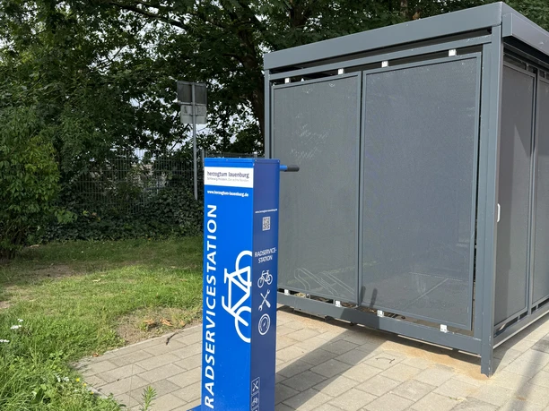 Die Radservicestation in Lauenburg an der Albinus-Gemeinschaftsschule.