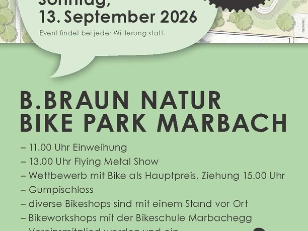 Flyer Eröffnung BBraun Natur Bike Park Marbach