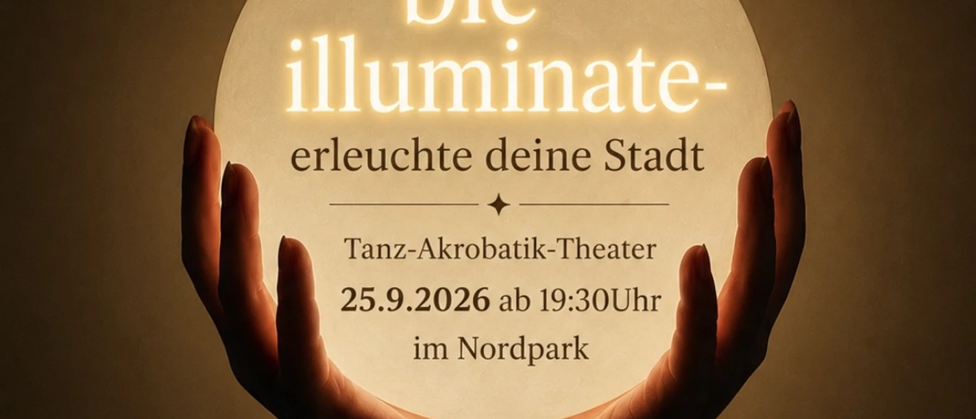 Leuchtende Kugel mit der Info zur Veranstaltung