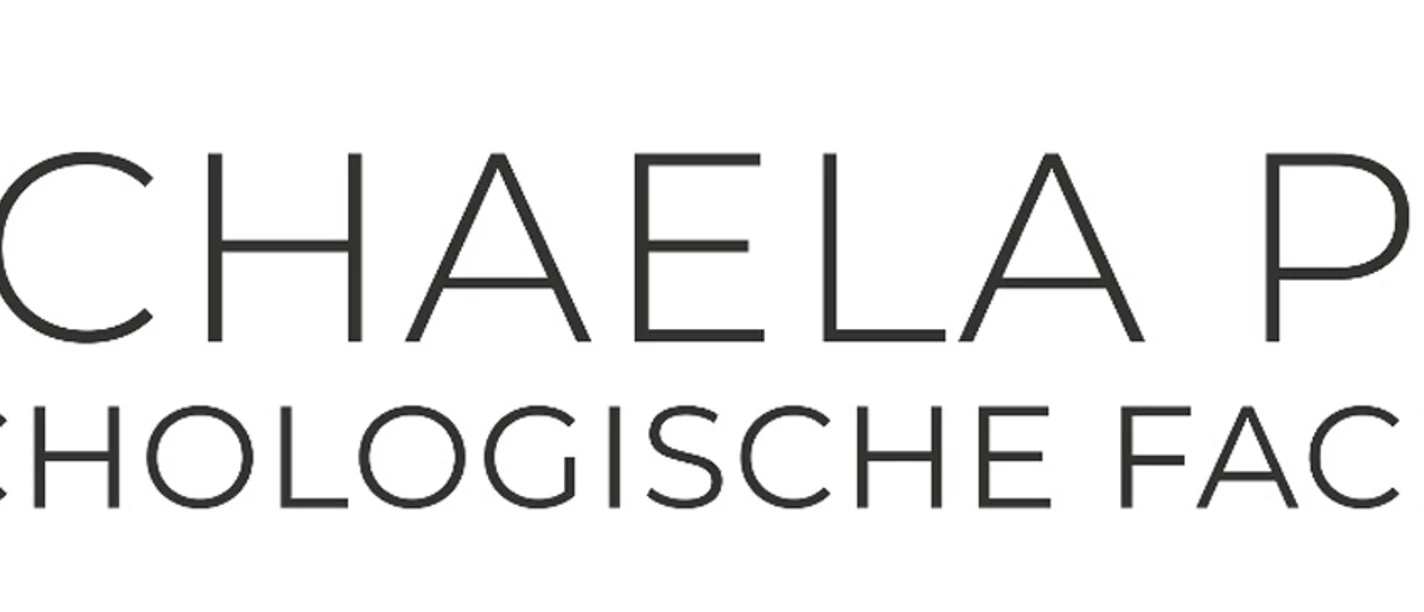 Zeichnung von Kopf mit den schwarzen Schriftzug ,Michaela Potter. Psychologische Fachberatung'