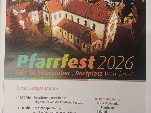 Plakat vom Pfarrfest 2026 in Wagshurst