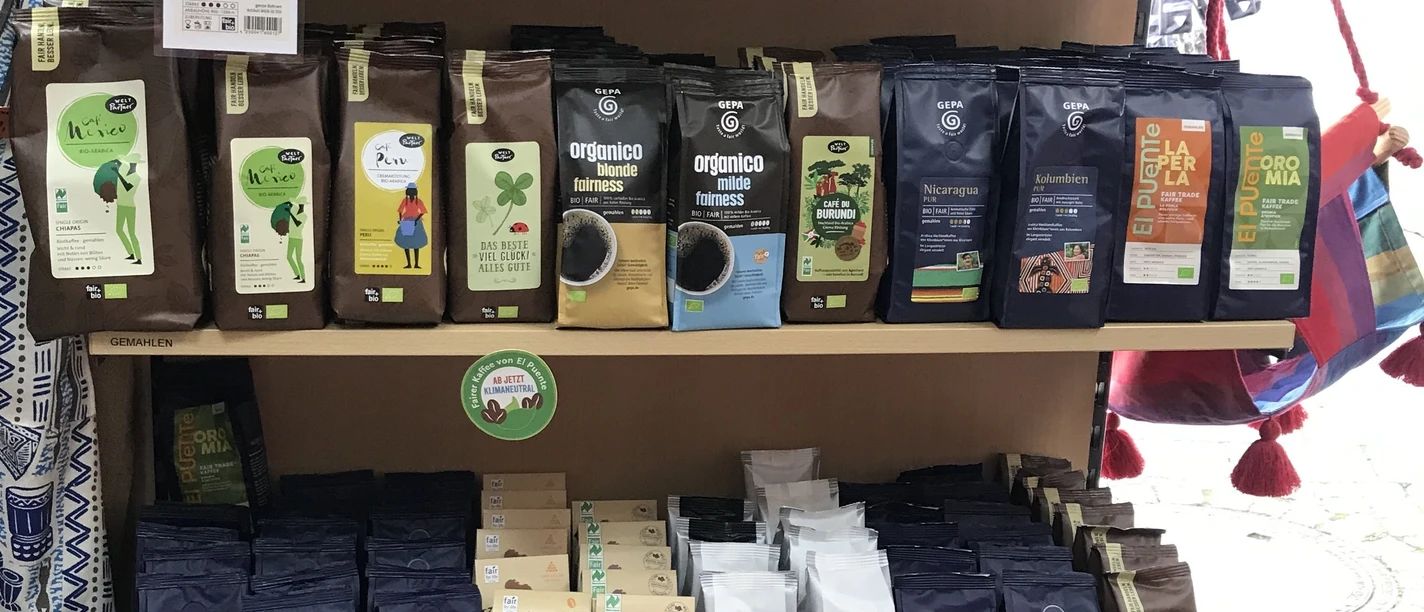 Große Auswahl an fairem Kaffee
