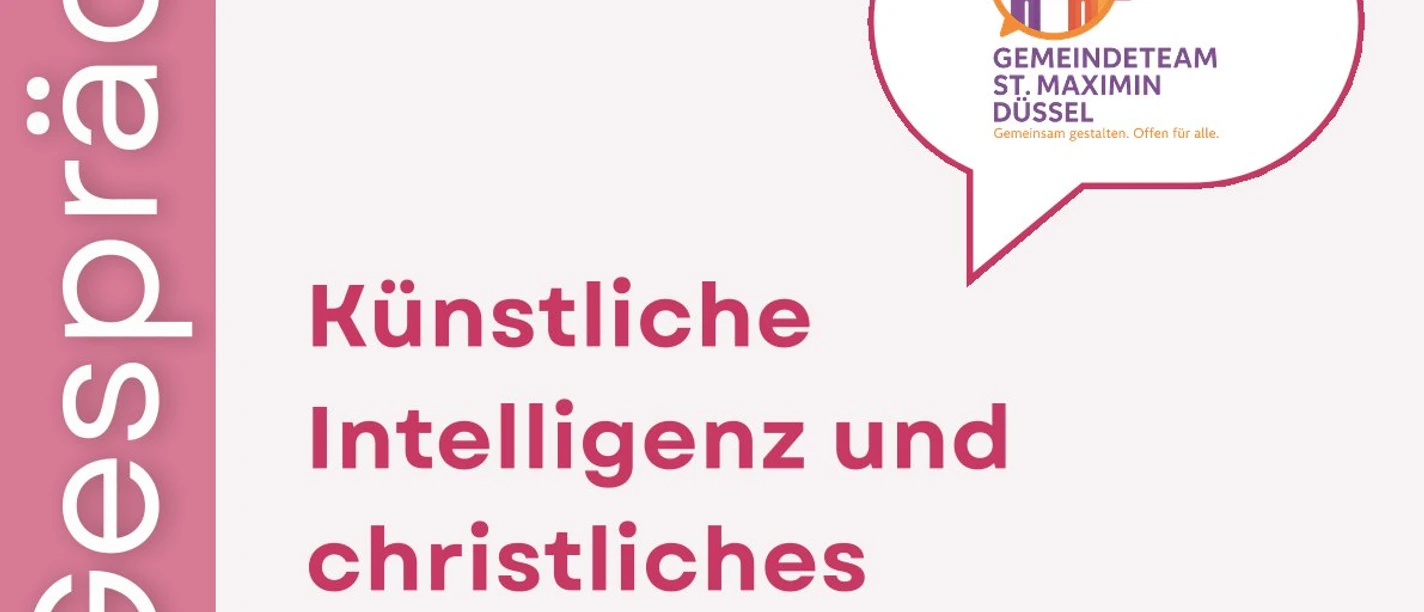 Plakat zur Veranstaltung „Künstliche Intelligenz und christliches Menschenbild“.