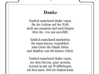 Lesestation mit einem Gedicht von Sabine Müller, das zur Wertschätzung kleiner Glücksmomente ermutigt.
