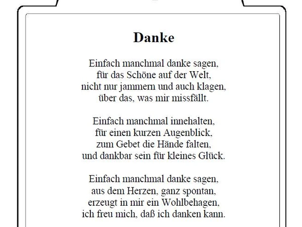 Lesestation 1 Lesestation mit einem Gedicht von Sabine Müller, das zur Wertschätzung kleiner Glücksmomente ermutigt.