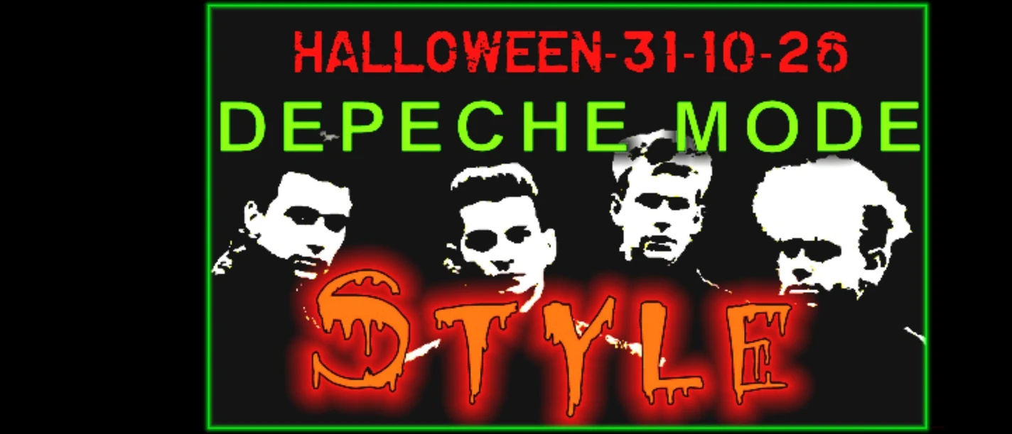 2026-10-31 depechemode monobar.jpg Halloween-Flyer zur Depeche-Mode-Party in der monoBar mit Bandporträts und Neonfarben