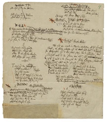 Auf dem Bild ist das handschriftliche Manuskript zum Gedicht "Mondnacht" von Joseph von Eichendorff zu sehen.