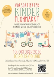 Plakat für einen Kinderflohmarkt in Heepen am 10. Oktober 2026.