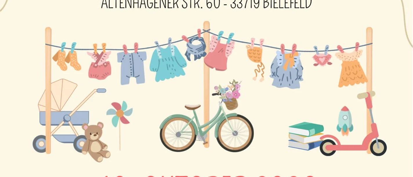 Plakat für einen Kinderflohmarkt in Heepen am 10. Oktober 2026.
