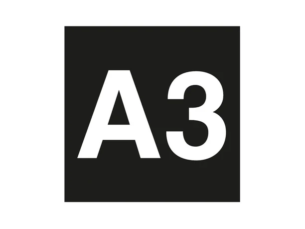 Wegzeichen des Wanderwegs Josefsmühle Schwarz-weißer Hinweis A3 beschreibt Abschnitt des Wanderwegs im Outdoor-Tourismus.