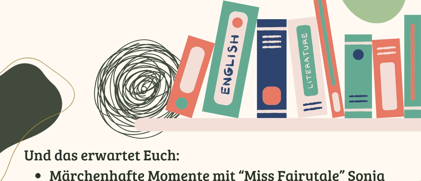 Flyer zum Lesenachmittag im Kurpark Levern am 3. Oktober 2026 mit Programmaktivitäten.