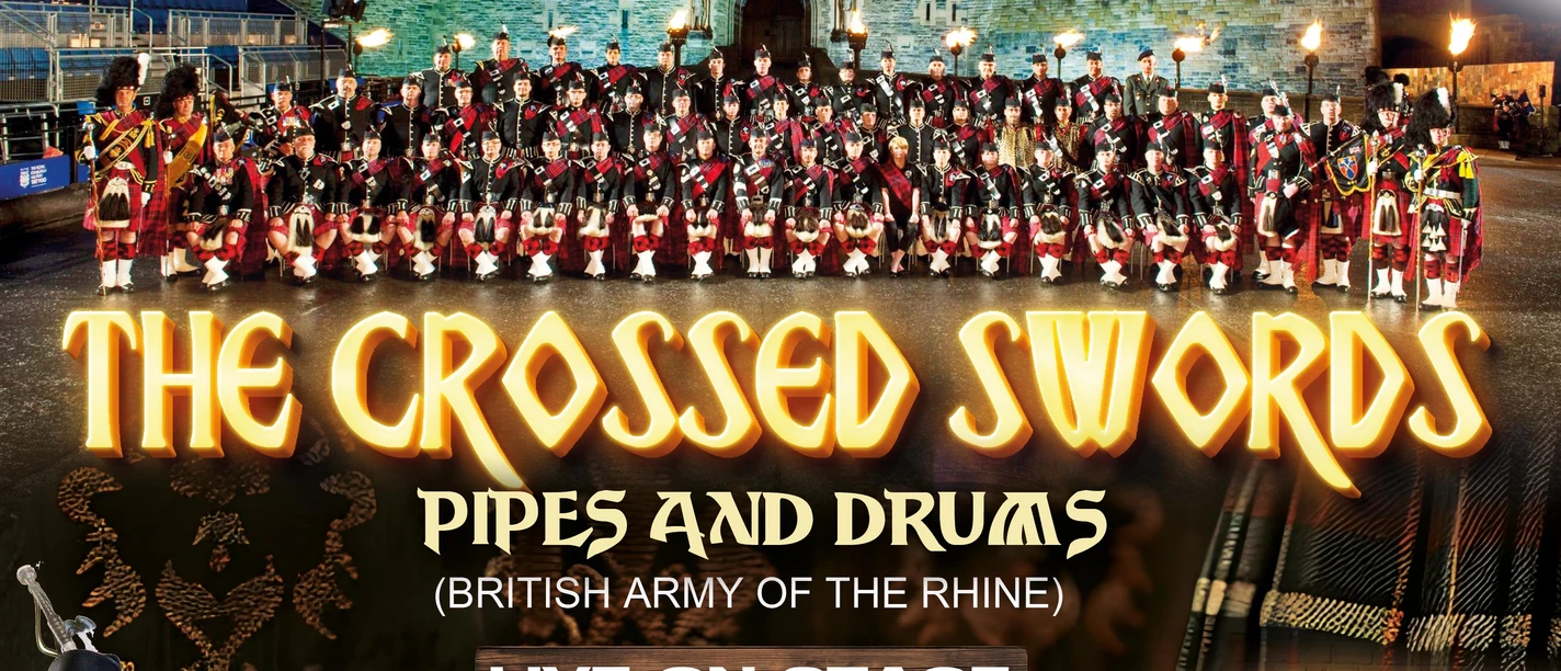 A British military lead international pipe band