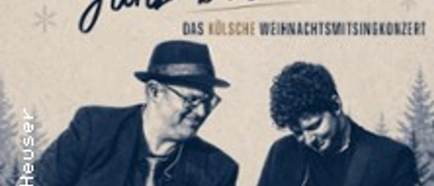 Plakat zu Björn Heuser – Janz besinnlich mit zwei Gitarristen in winterlicher Gestaltung