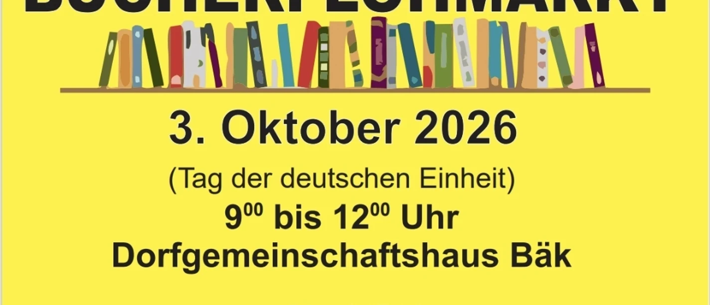 Plakat Bücherflohmarkt Bäk