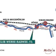Else-Werre Radweg Übersichtskarte des Else-Werre-Radwegs mit Start- und Endpunkten sowie Streckenverlauf.