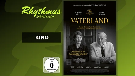 Filmplakat zum Film Vaterland mit Sandra Hüller und Hanns Zischler.