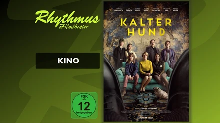 Filmplakat zum Film Kalter Hund mit einer Personengruppe und einem Hund.