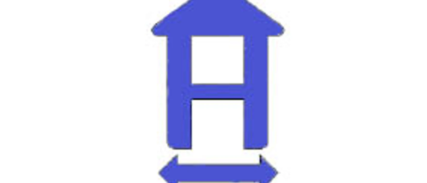 Heiligenhäuschenweg Wegekennzeichnung großer Rundweg Blaues Haus-Symbol zur Kennzeichnung des großen Rundwegs am Heiligenhäuschenweg in Oberösterreich.