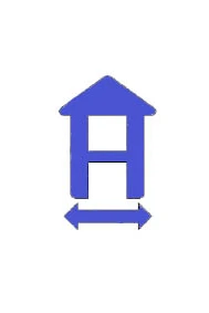 Heiligenhäuschenweg Wegekennzeichnung großer Rundweg Blaues Haus-Symbol zur Kennzeichnung des großen Rundwegs am Heiligenhäuschenweg in Oberösterreich.