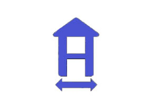 Heiligenhäuschenweg Wegekennzeichnung großer Rundweg Blaues Haus-Symbol zur Kennzeichnung des großen Rundwegs am Heiligenhäuschenweg in Oberösterreich.