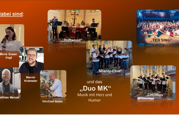 Übersicht der teilnehmenden Musiker und Chöre des Herbstkonzerts.