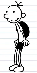 ein gezeichnetes Bild der Figur Greg aus der bekannten Buchreihe