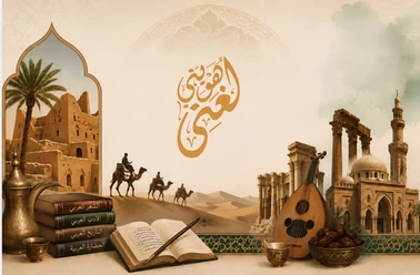 eine Szenerie mit einem arabischen Schriftzeichen