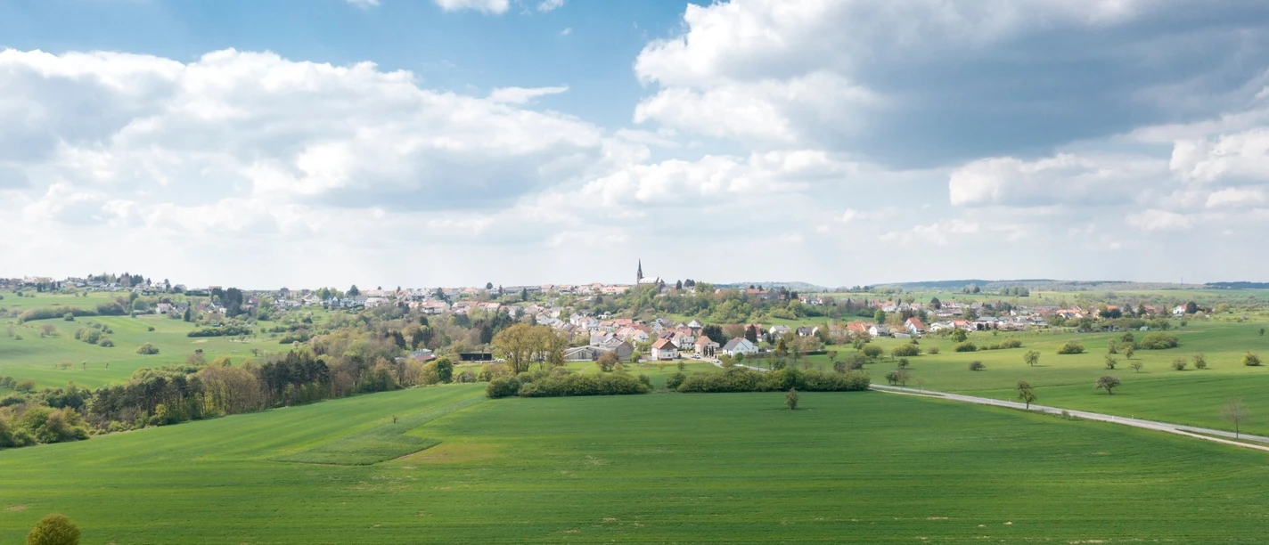 Blick auf Biesingen und Biesinger Kirche