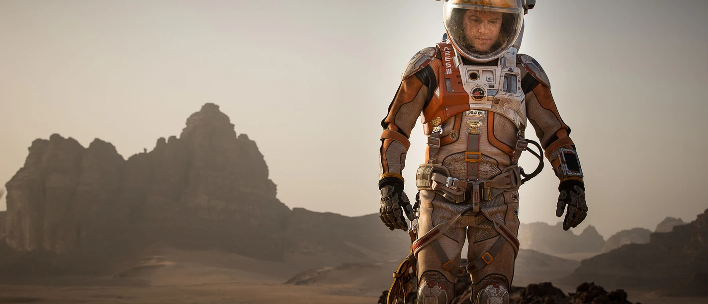 Matt Damon portrays the titular hero in THE MARTIAN. Matt Damon portrays the titular hero in THE MARTIAN.