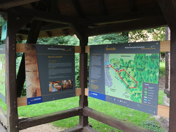 Presentatieborden op het Knesebeck bosleerpad