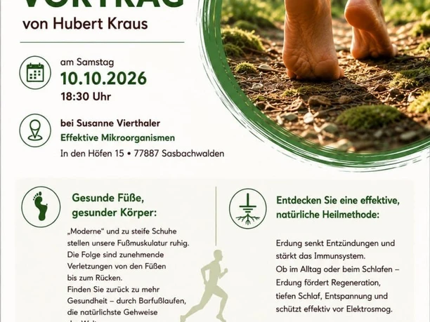 Plakat Barfussvortrag mit Hubert Kraus Plakat Barfussvortrag mit Hubert Kraus
