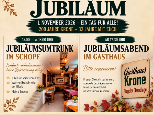 Jubiläumsabend im Gasthaus zur Krone Mösbach Jubiläumsabend im Gasthaus zur Krone Mösbach