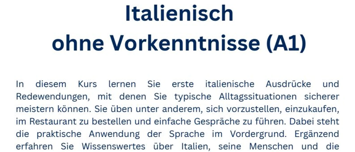 VHS Kurs Italienisch