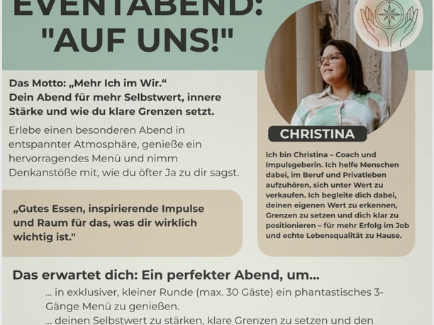 Plakat Eventabend "Auf uns" Plakat Eventabend "Auf uns"