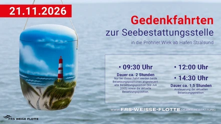 Gedenkfahrten ab Hafen Stralsund