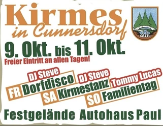 IMG_20261006_092630 Einladung zur Kirmes sowie ein Bild Cunnersdorfer Wappen mit Bäumen