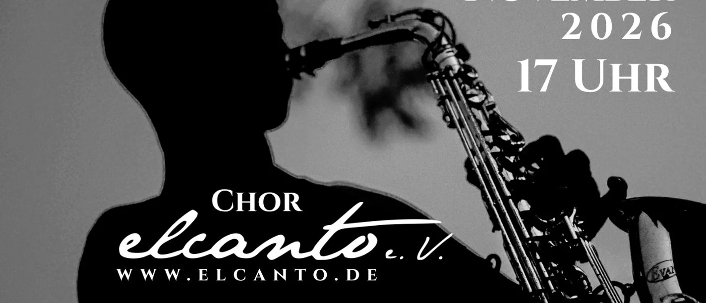 Plakat zu "Missa in Jazz" Plakat zu Peter Schindlers „Missa in Jazz“ mit Saxofon-Silhouette und Konzertdaten.
