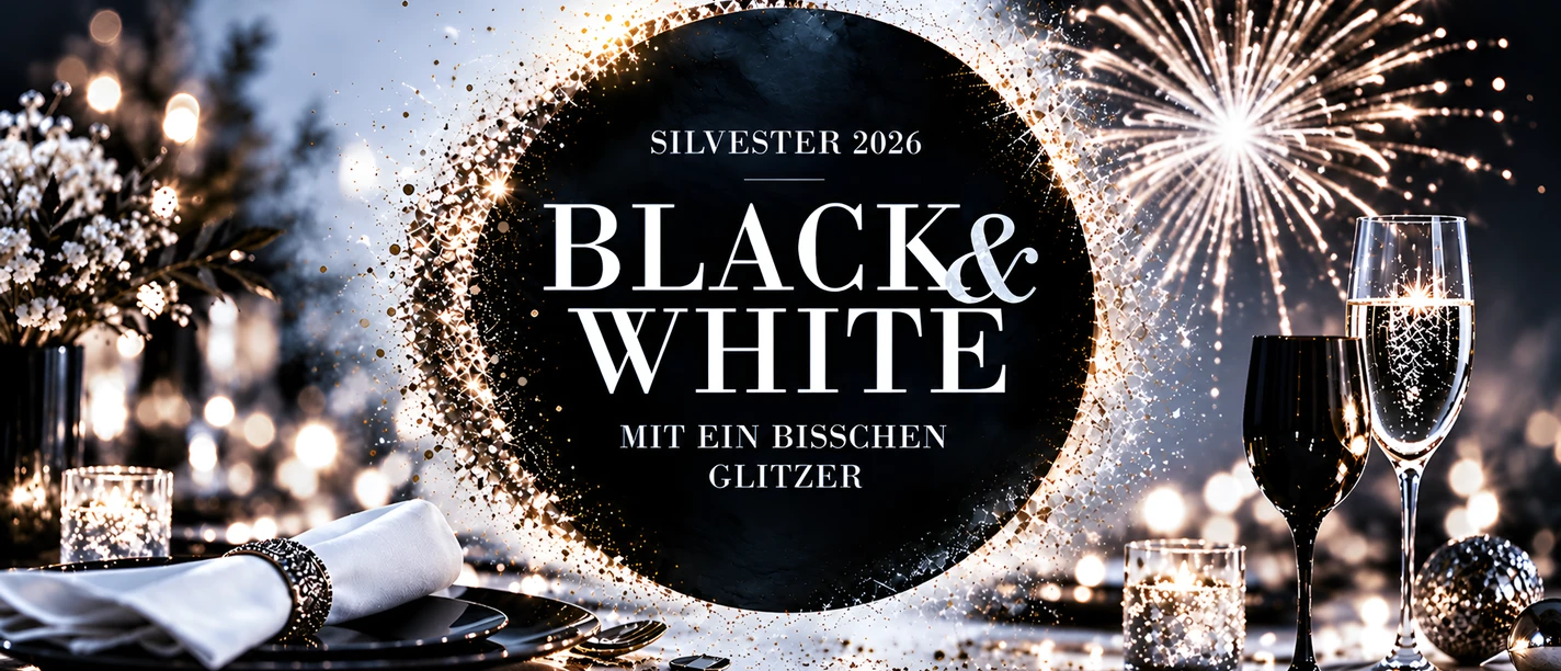 Silvester: Black & White mit ein bisschen Glitzer Silvester: Black & White mit ein bisschen Glitzer