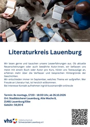 Plakat Literaturkreis LA.jpg VHS Kurs Literaturkreis Lauenburg