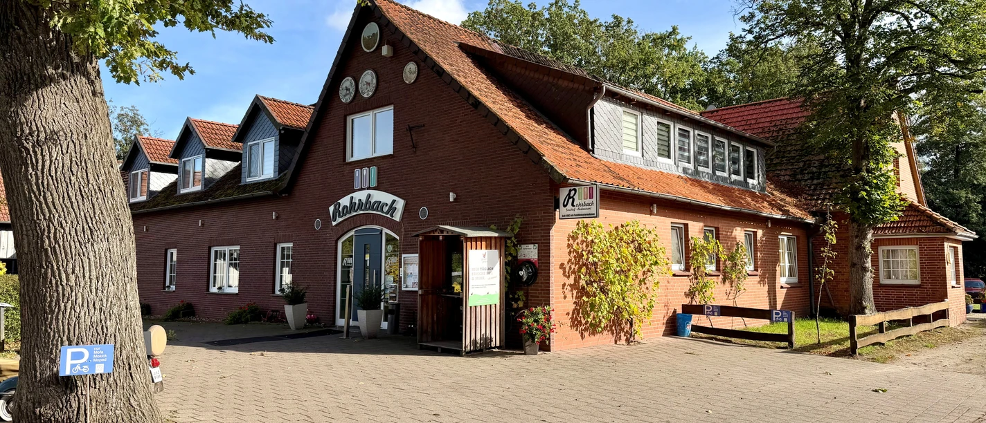 Rohrbach Inn 1.jpg The Zum Rohrbach Inn, with its red brick facade and mature trees.