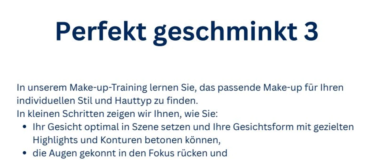 Plakat Perfekt geschminkt 3 LA.jpg VHS Kurs Perfekt geschminkt