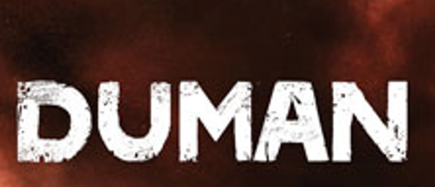 Konzertplakat der Band DUMAN zur Europa-Tour 2027 vor dunkelrot-schwarzem Hintergrund