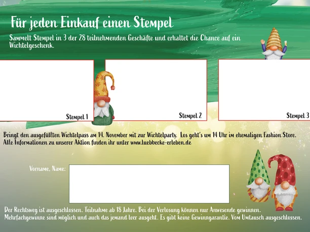 Lübbecke wichtelt Stempelpass Lübbecke wichtelt Stempelpass