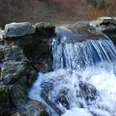 kalksinterterrassen-in-dissen-a-t-w-foto-natur-und-geopark-terra-vita Kleiner Wasserfall fließt über Felsen in einen ruhigen Teich.