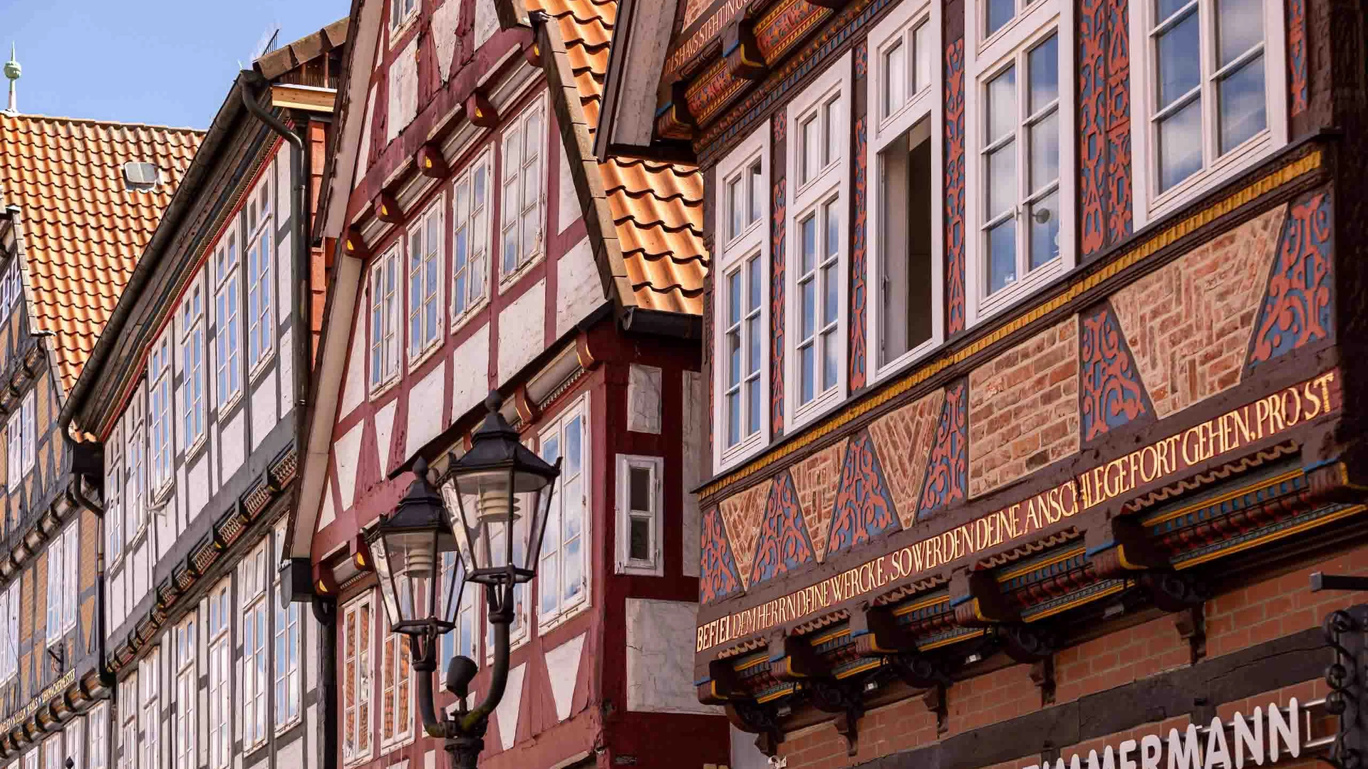 Romantic half-timbered houses on Stechbahn in Celle