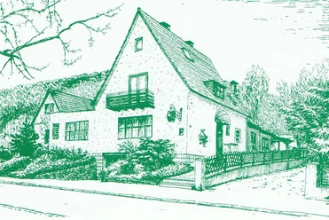 landhausschuster-hausansicht Künstlerische Ansicht des Landhaus Schuster