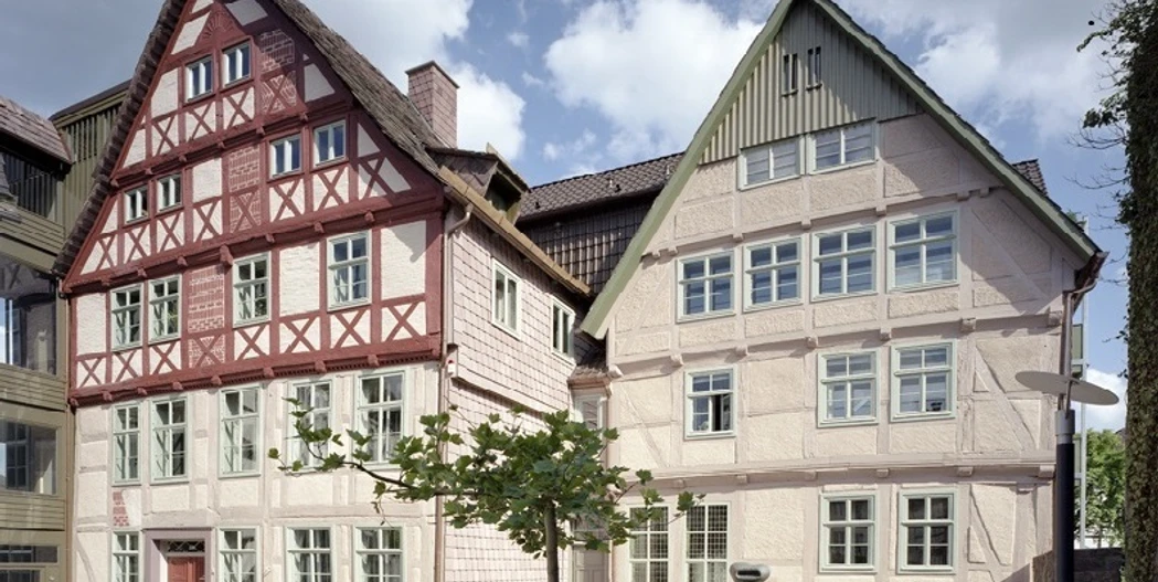 fewo-adelshof-house view Ansicht des FachwerkhausesView of the half-timbered house