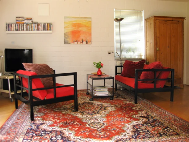 Gemütliche Sitzecke im Wohnbereich Ferienhaus Philipp-Schlake Gemütliche Sitzecke im Wohnbereich Ferienhaus Philipp-Schlake