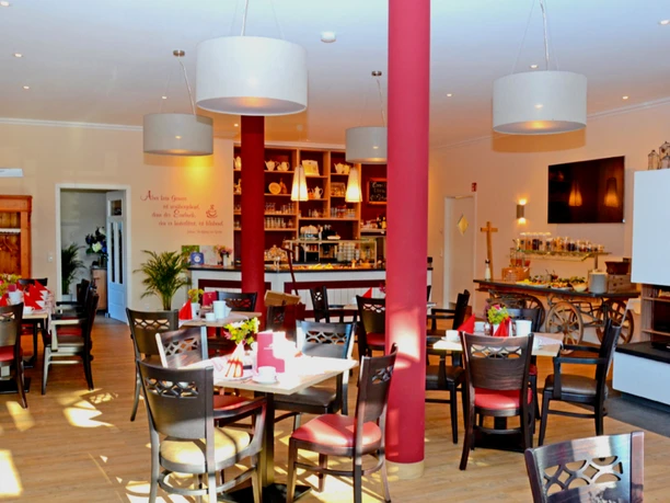 Ontbijtzaal in het Eichenhof in Hellwege